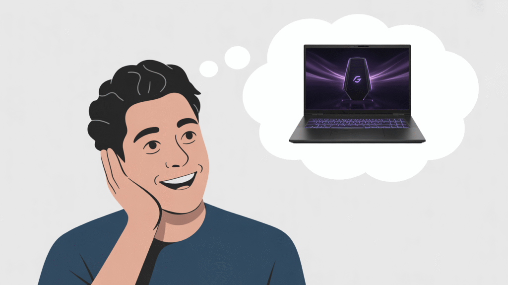 someone thinking about a gaming laptop