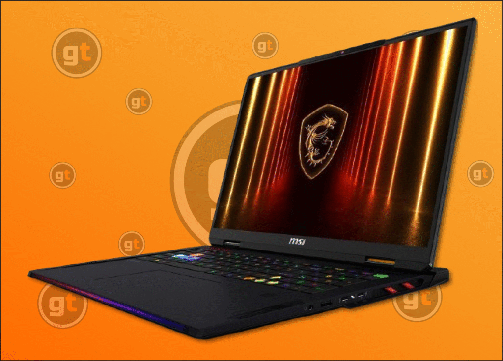 EXCaliberPC [2025] MSI Raider 18 HX AI being displayed.