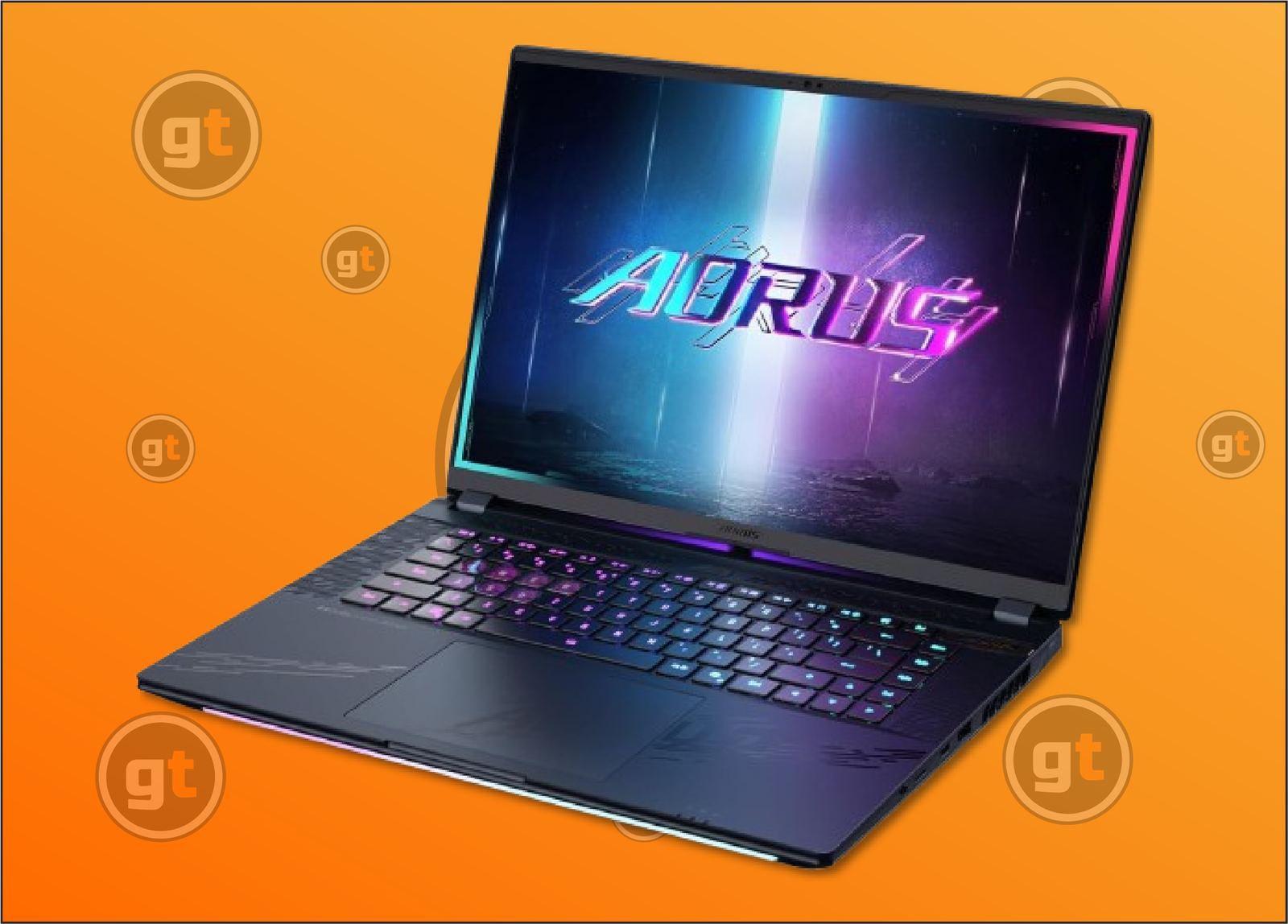 GIGABYTE AORUS MASTER 16 being displayed.