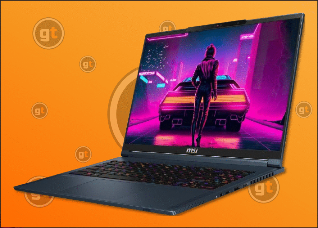 MSI Stealth 16 AI Ultra Thin being displayed.